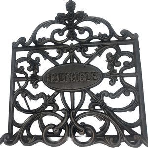 Vintage  Cast Iron Holy Bible Stand